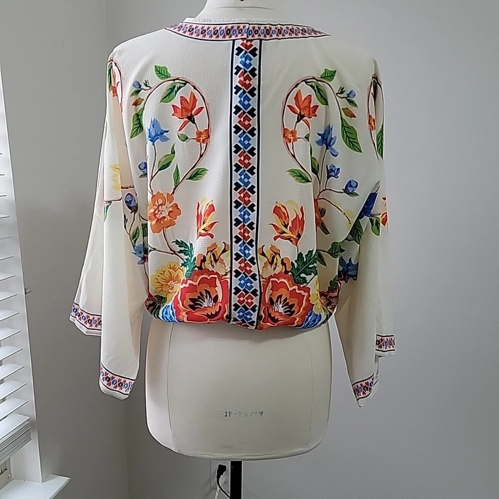 Flying Tomato Floral Embroidered Blouse - White and Multicolor - Picture 4 of 8